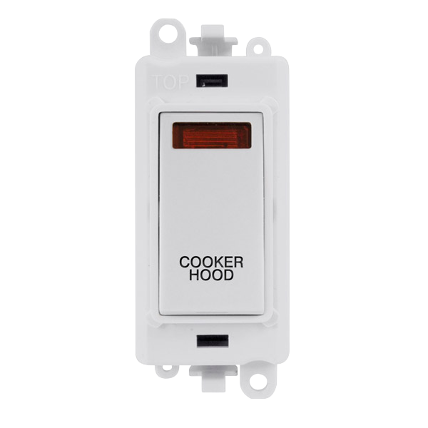 Click Gird Pro 20AX DP COOKER HOOD White Insert Switch Module with Neon GM2018NPWxx-CH