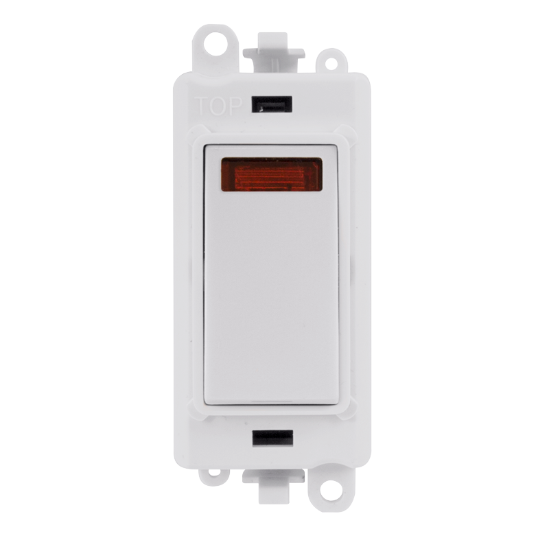 Click Gird Pro 20AX DP White Insert Switch Module with Neon GM2018NPWxx