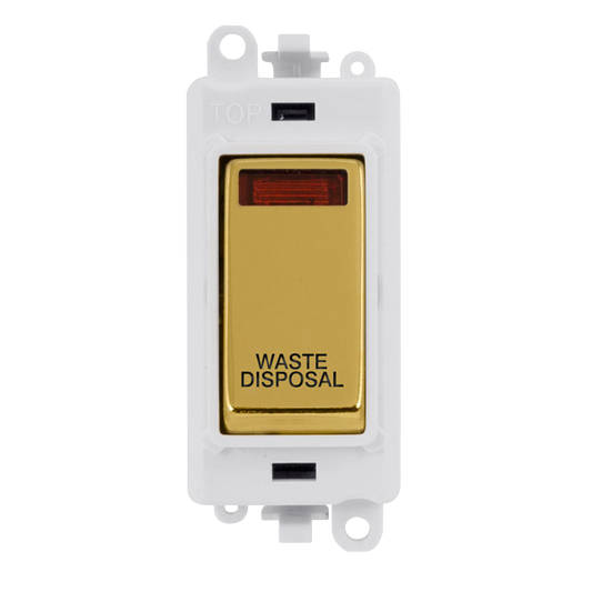 Click Gird Pro 20AX DP WASTE DISPOSAL White Insert Switch Module with Neon GM2018NPWxx-WD