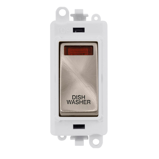 Click Gird Pro 20AX DP DISHWASHER White Insert Switch Module with Neon GM2018NPWxx-DW