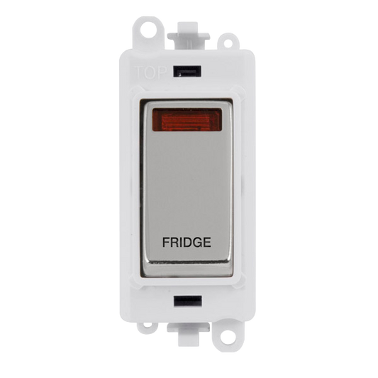 Click Gird Pro 20AX DP FRIDGE White Insert Switch Module with Neon GM2018NPWxx-FD