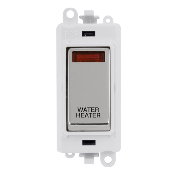 Click Gird Pro 20AX DP WATER HEATER White Insert Switch Module with Neon GM2018NPWxx-WH