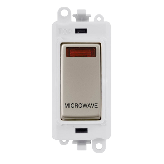 Click Gird Pro 20AX DP MICROWAVE White Insert Switch Module with Neon GM2018NPWxx-MW