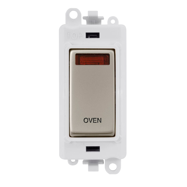 Click Gird Pro 20AX DP OVEN White Insert Switch Module with Neon GM2018NPWxx-OV