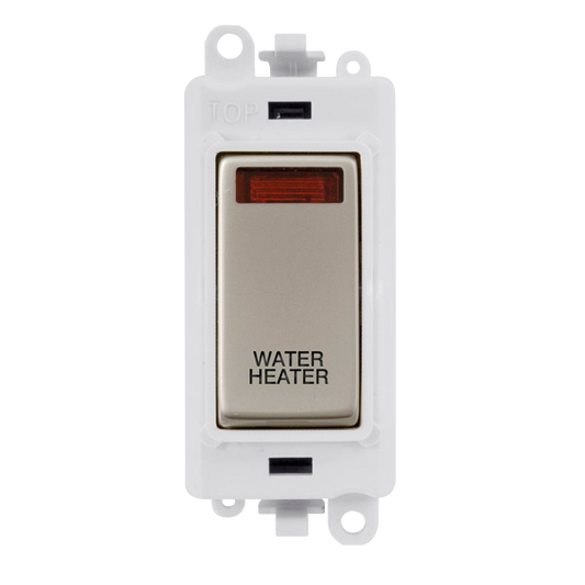 Click Gird Pro 20AX DP WATER HEATER White Insert Switch Module with Neon GM2018NPWxx-WH