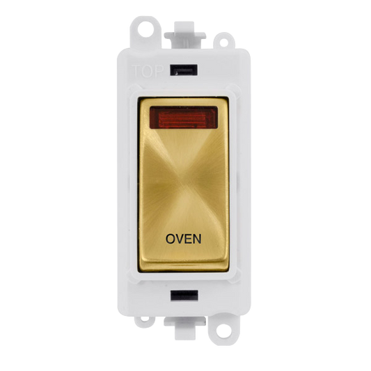 Click Gird Pro 20AX DP OVEN White Insert Switch Module with Neon GM2018NPWxx-OV