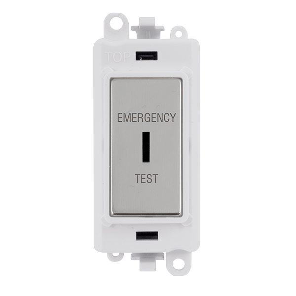 Click Gird Pro 20AX DP EMERGENCY TEST Keyswitch White Insert Switch Module GM2046PWxxET