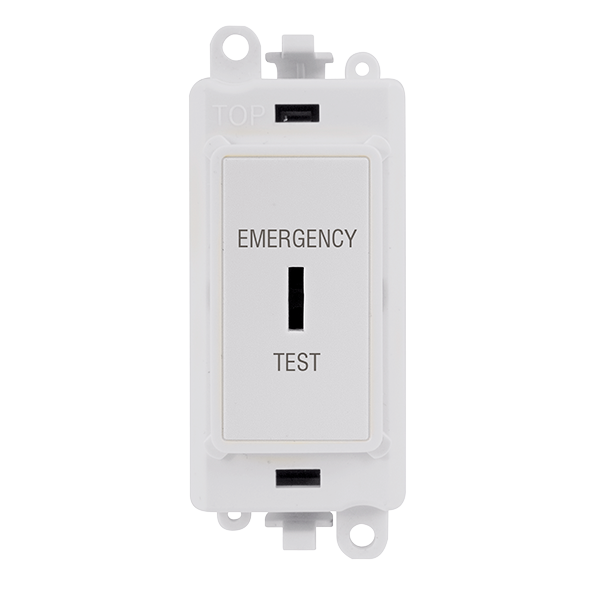 Click Gird Pro 20AX DP EMERGENCY TEST Keyswitch White Insert Switch Module GM2046PWxxET