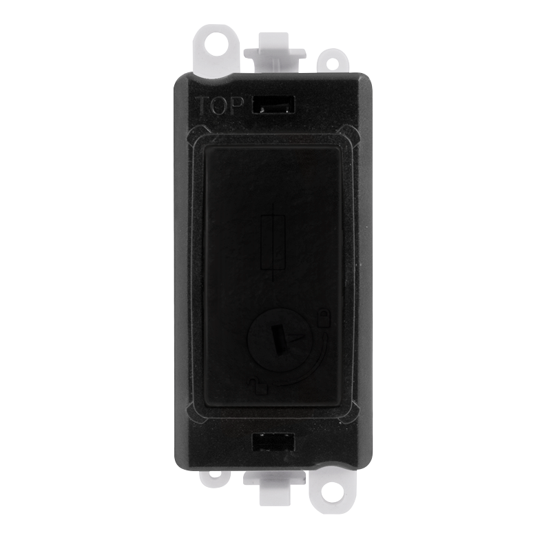 Click Gird Pro 13A Fused Lockable Black Insert Module GM2047-LBKxx