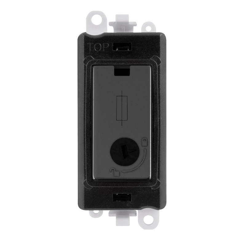 Click Gird Pro 13A Fused Lockable Black Insert Module GM2047-LBKxx