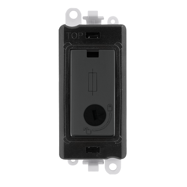 Click Gird Pro 13A Fused Lockable Black Insert Module GM2047-LBKxx