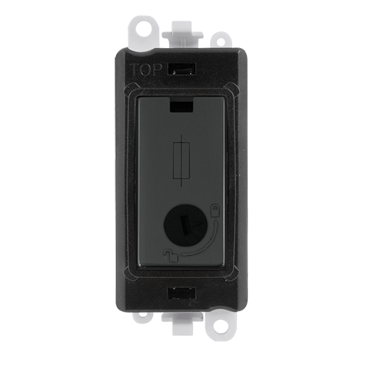 Click Gird Pro 13A Fused Lockable Black Insert Module GM2047-LBKxx