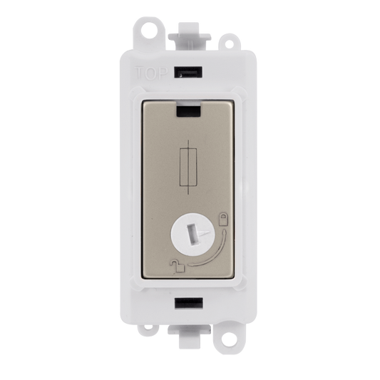 Click Gird Pro 13A Fused Lockable White Insert Module GM2047-LPWxx