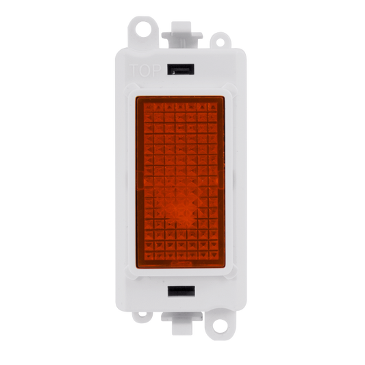 Click Grid Pro 240V Amber Indicator White Insert Module GM2081PW