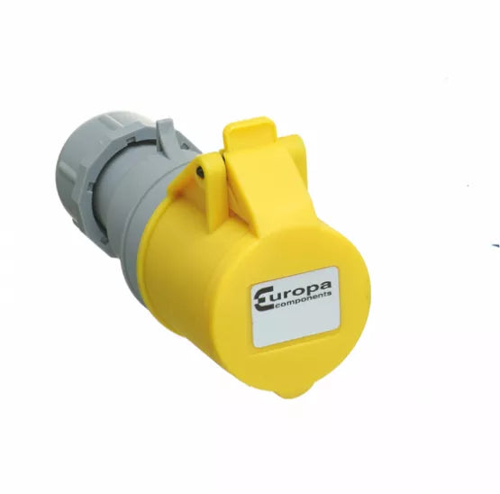 Europa IP44 110V 16A 2P+E Yellow In Line Socket Coupler IS163F – Needs ...