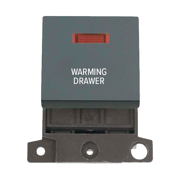 Click MiniGrid 20A DP WARMING DRAWER Switch Module with Neon (Twin Width) MD023xx-WDR