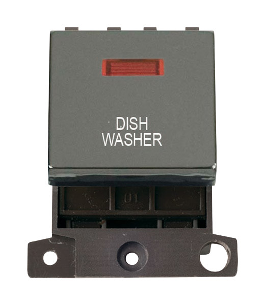 Click MiniGrid 20A DP DISHWASHER Switch Module with Neon (Twin Width) MD023xx-DW