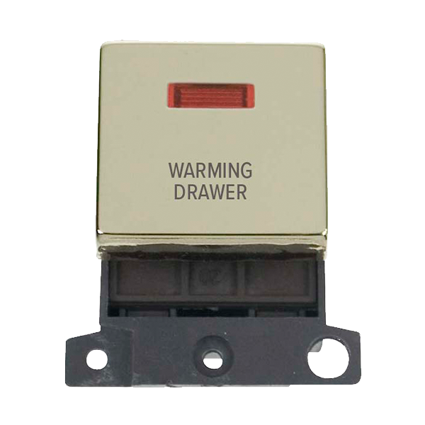 Click MiniGrid 20A DP WARMING DRAWER Switch Module with Neon (Twin Width) MD023xx-WDR