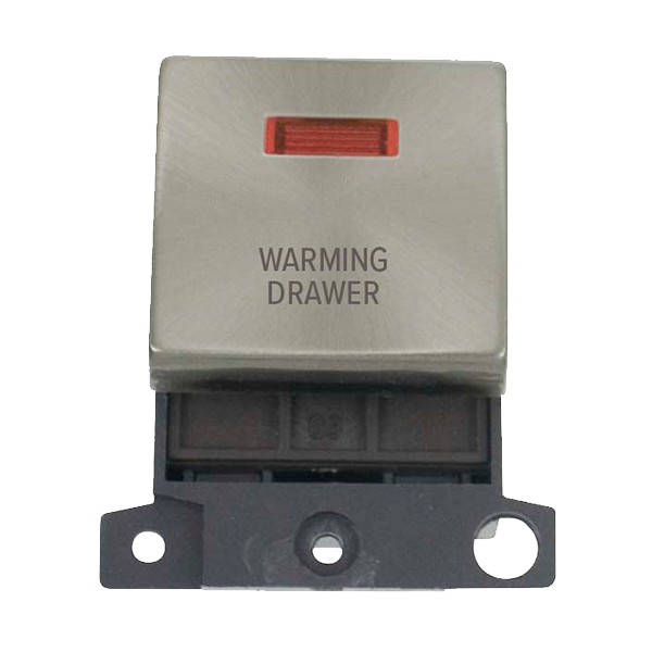 Click MiniGrid 20A DP WARMING DRAWER Switch Module with Neon (Twin Width) MD023xx-WDR