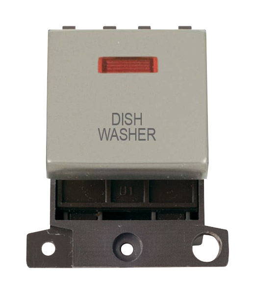 Click MiniGrid 20A DP DISHWASHER Switch Module with Neon (Twin Width) MD023xx-DW