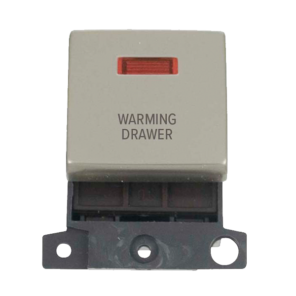 Click MiniGrid 20A DP WARMING DRAWER Switch Module with Neon (Twin Width) MD023xx-WDR