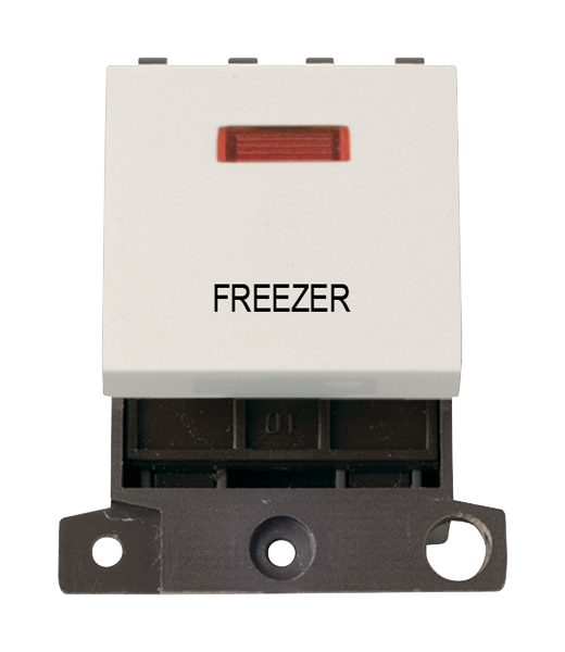 Click MiniGrid 20A DP FREEZER Switch Module with Neon (Twin Width) MD023xx-FZ