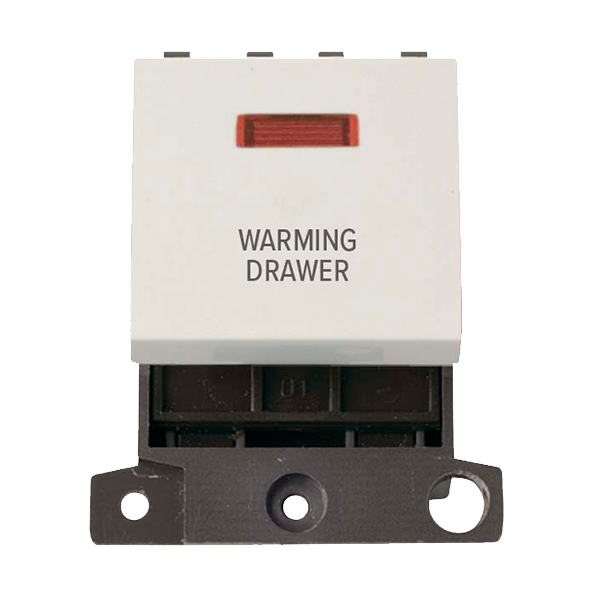 Click MiniGrid 20A DP WARMING DRAWER Switch Module with Neon (Twin Width) MD023xx-WDR