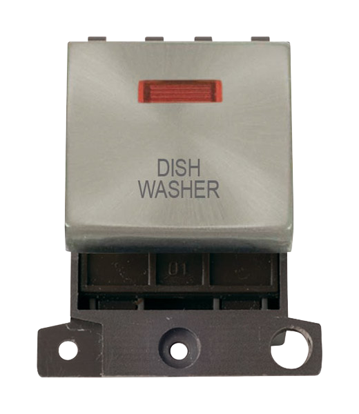 Click MiniGrid 20A DP DISHWASHER Switch Module with Neon (Twin Width) MD023xx-DW