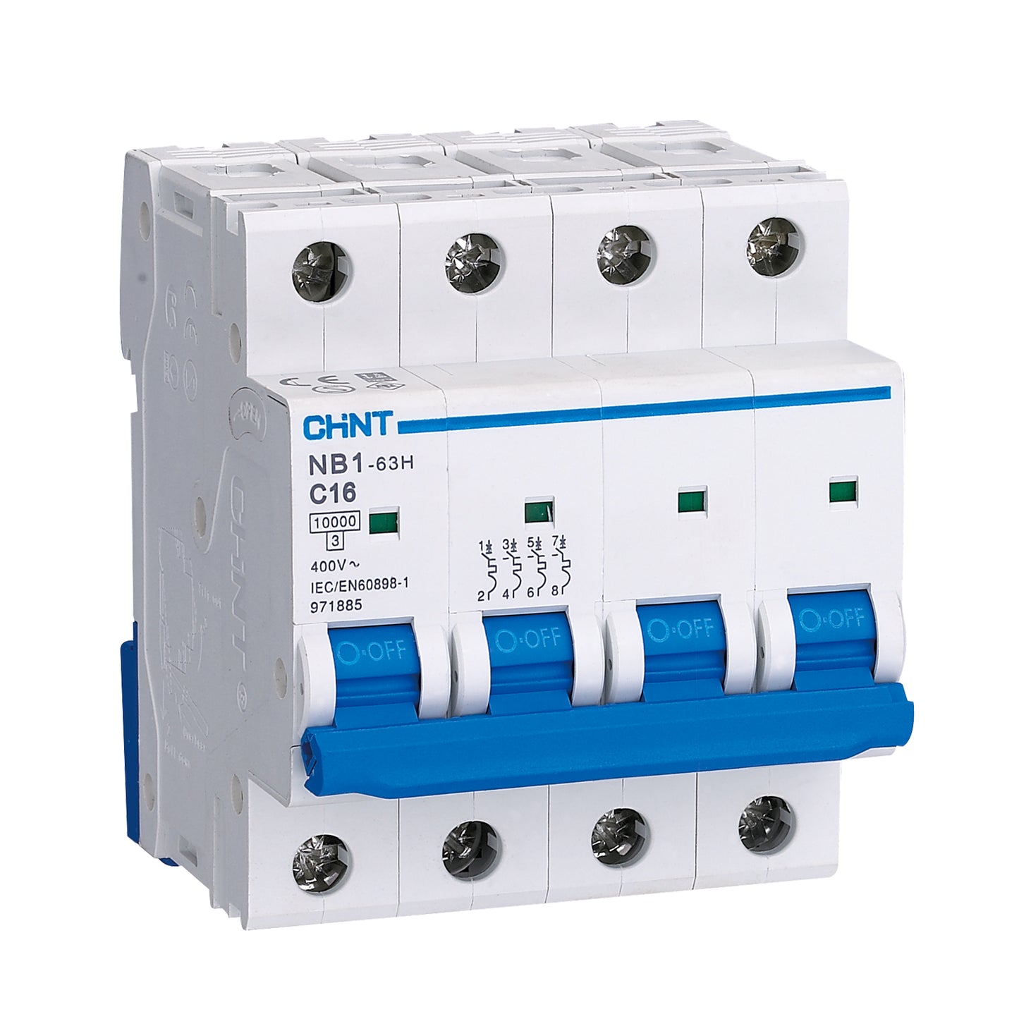 Chint 10A Solar DC250V 4 Pole C Curve MCB NB1-63DC-4P-C10