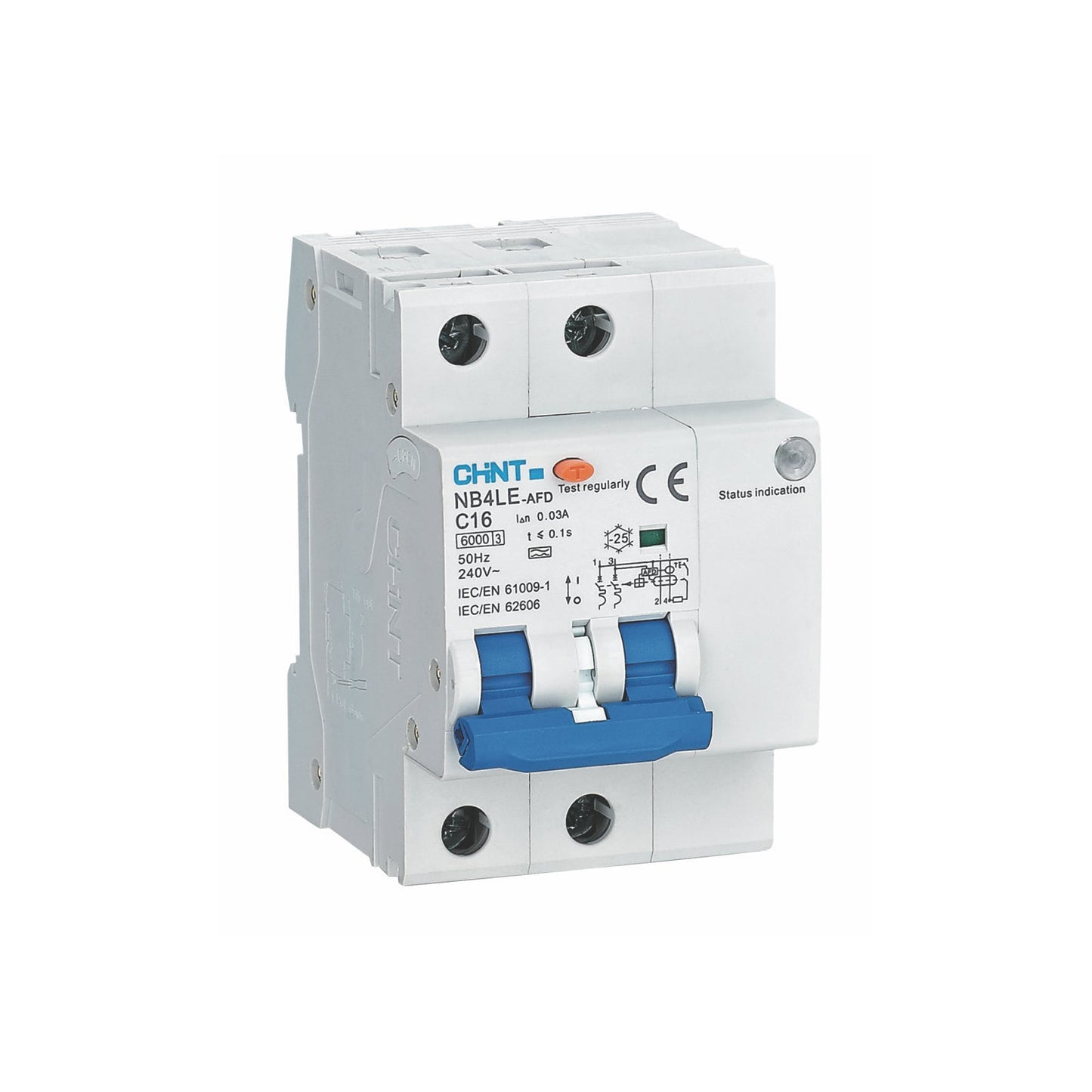 Chint NB4LE-AFD Series 13A 2 Pole 30mA Type A 6kA C Curve AFDD/RCBO NB4LE-AFD-C13