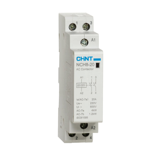 Chint 20A 230V 2 Pole 2 N/C Modular Contactor NCH8-20-02