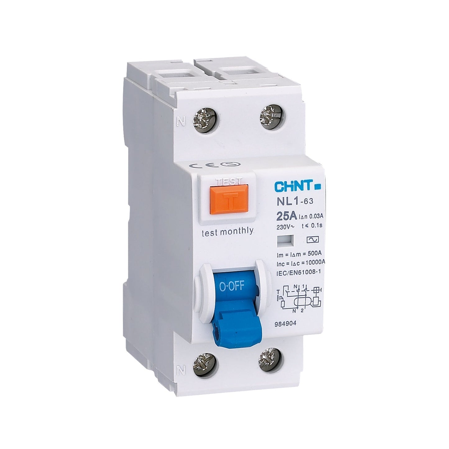 Chint 63A 30mA 2 Pole A-Si Type High Immunity RCD NL1-63-263/30-ASI