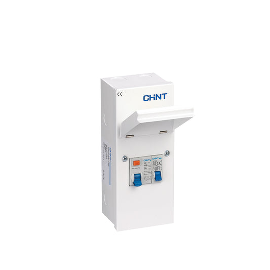 Chint 3 Way 63A Type A RCD Metal Shower Unit with C40 MCB NX3-3RA-G