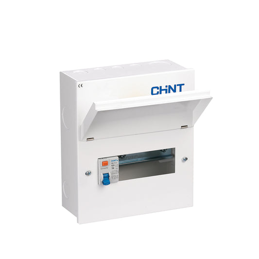 Chint 8 Way (6 Free) 63A Type A RCD Metal Consumer Unit NX3-8RCD-G