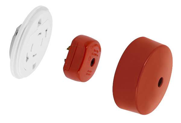 Click Flow 6A Red 4 Pin Fast Fit Plug In Ceiling Rose PRC1440RD