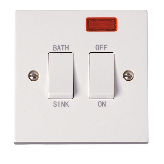 Click Polar 20A DP Sink Bath Switch with Neon PRW024