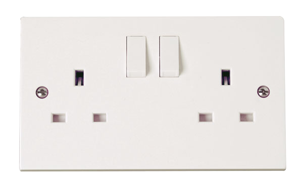 Click Polar 2 Gang 13A DP Switched Socket Clean Earth PRW037