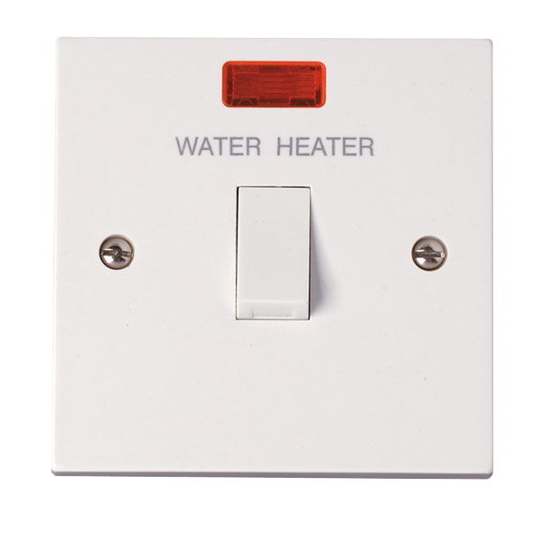 Click Polar 20A DP Water Heater Switch with Neon PRW042