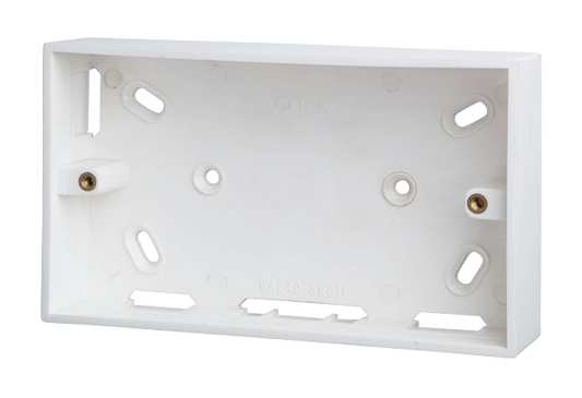 Click Polar 2 Gang 29mm Trunking Knock Out PVC Back Box PRW235