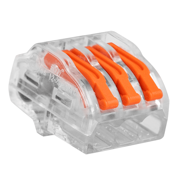Unicrimp Q-Nect 32A 450V 3 Port Transparent Lever Wire Connector 50 Pack QL3322