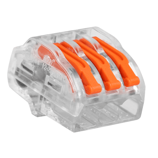 Unicrimp Q-Nect 32A 450V 3 Port Transparent Lever Wire Connector 50 Pack QL3322