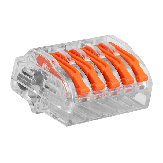 Unicrimp Q-Nect 32A 450V 5 Port Transparent Lever Wire Connector 30 Pack QL5322