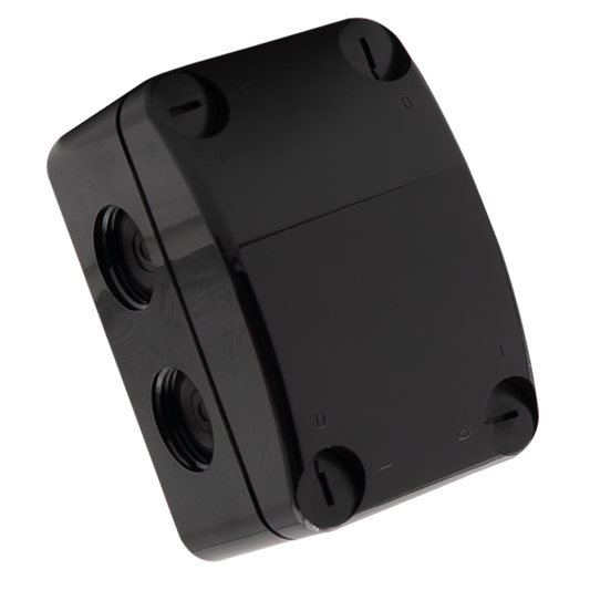 Unicrimp Q-Nect IP66 85 x 55 x 52mm Weatherproof Enclosure with Connectors Black QOE5553BLKF