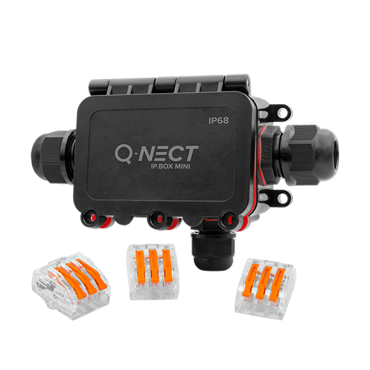 Unicrimp Q-Nect IP68 32A 3 Way 4 Pole M16+M20 Connector Box QOE8333BLK