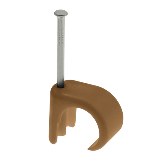 Unicrimp Q-Crimp 7 - 10mm Round Cable Clips Brown QRC8