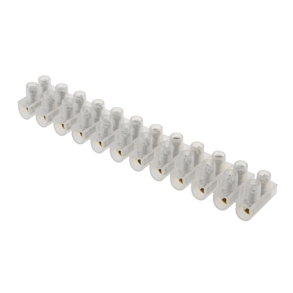 Unicrimp Q-Crimp 15A 12 Way Terminal Block Strip Clear Pack of 10 QTB15