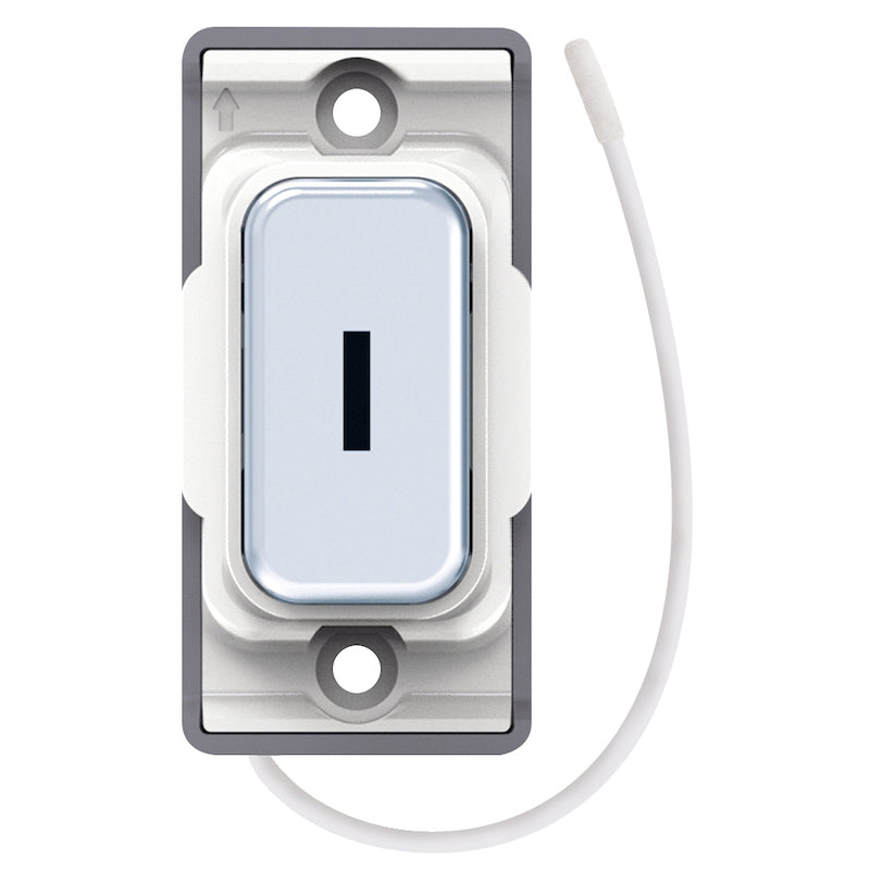 Selectric GRID360 Kinetic Push On/Off Emergency Key Switch Polished Chrome with White Insert SGRID360-505