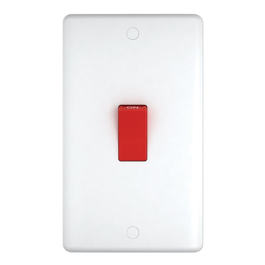 Chint Studio Range 45A 1 Gang Double Pole Switch Large Plate ST1245