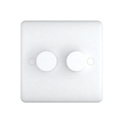Chint Studio Range 400W 2 Gang 2 Way Non LED Dimmer ST1422