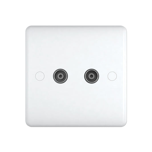 Chint Studio Range 2 Gang TV Socket ST2202